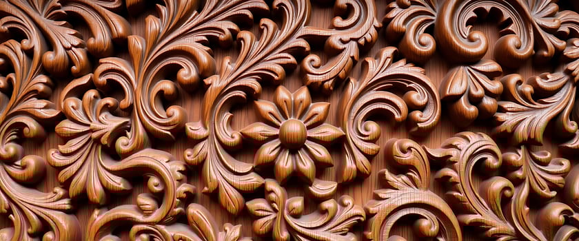 close up of a carved wood panel photo