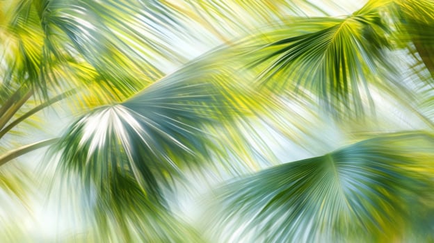 Vibrant Green Palm Leaves in Bright Sunlight photo