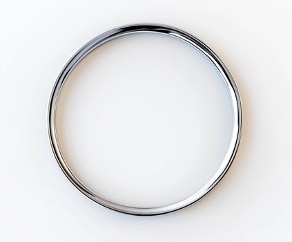 Elegant silver ring on white background. photo