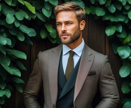 handsome man in his suit photo