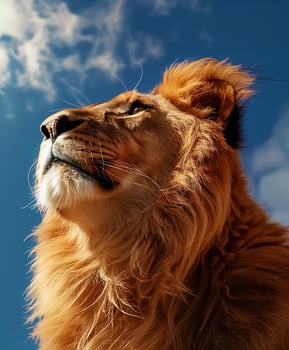 Lion with a long mane photo