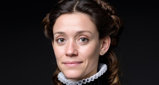 Portrait of a woman with an elaborate hairstyle photo
