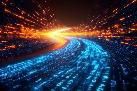 Futuristic Digital Data Stream for Technology and Innovation Concepts photo