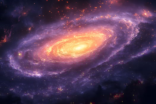 Vibrant Cosmic Spiral Galaxy with Glowing Center for Space-Themed Designs photo