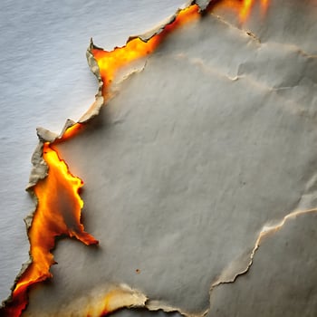 Burnt Paper Texture with Charred Edges and Glowing Embers Overlay photo