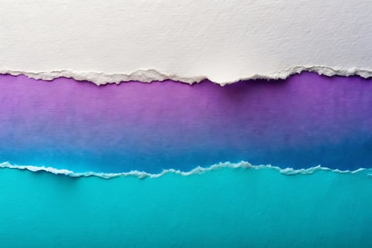 Torn paper background with gradient colors, white, purple and blue photo