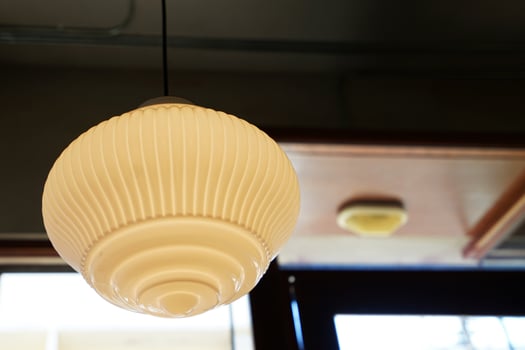 Close up Interior design and ceiling decoration decorated with vintage antique light lamp photo