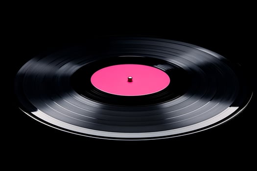 Vinyl Record with Pink Label Retro Music Nostalgia and Classic Sound Quality photo