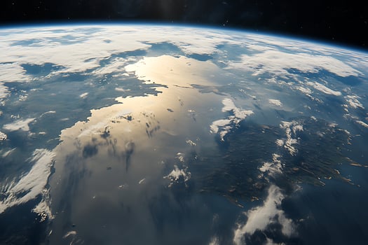 Astronomical Beauty Earths Curvature and Clouds Captured from Outer Space photo