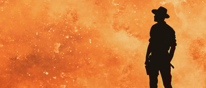 Persons silhouette on orange background photo