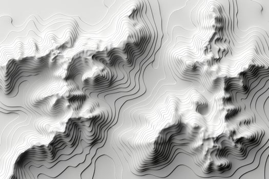 Abstract grayscale relief map of mountainous terrain. photo