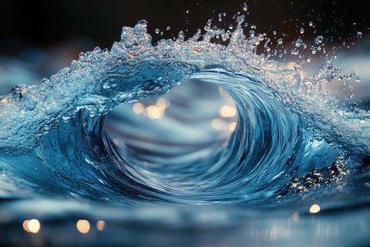 Stunning, graceful ocean wave, creating a breathtaking arc. photo