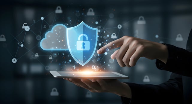 Cloud Security on Tablet Device photo