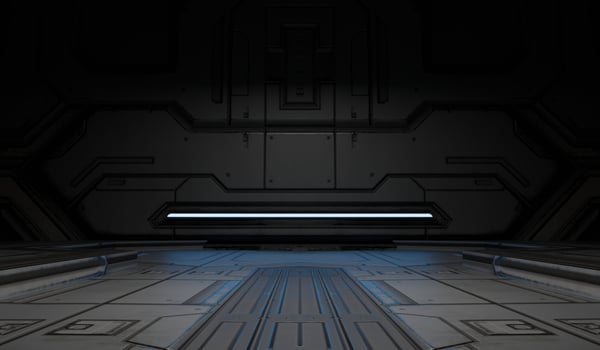 Modern scene showroom, sci-fi style,technology, 3D illustration photo