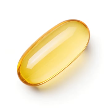 Single Transparent Fish Oil Capsule photo