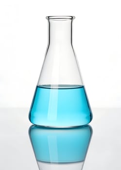 Erlenmeyer Flask Filled with Blue Liquid photo