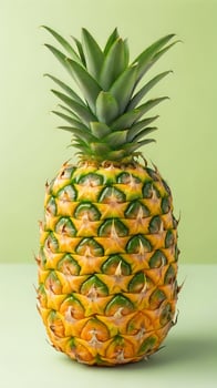 Ripe Pineapple on Soft Green Background photo