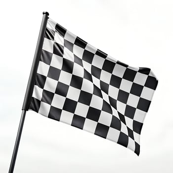 Waving Black and White Checkered Racing Flag photo