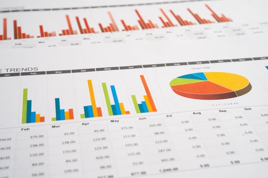 Graph paper. Financial, account, statistics photo