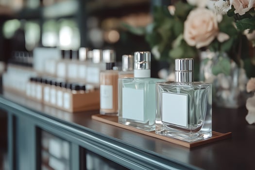 Display of skincare products at an online cosmetics store . photo