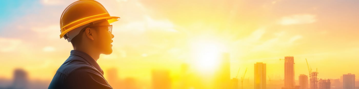 Delivery professionals engage in dialogue about urban logistics systems at sunset photo