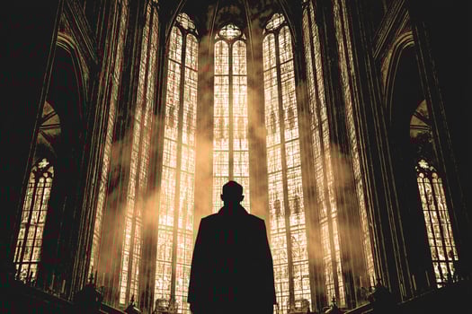 Pope Silhouette in Cathedral Light photo