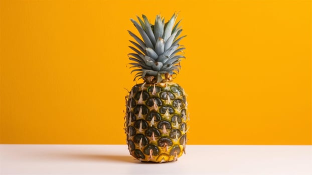 Ripe pineapple cross section isolated on white background photo