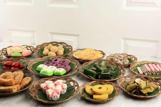 Jajan Pasar Festive Various Colorful Indonesia Traditional Food photo