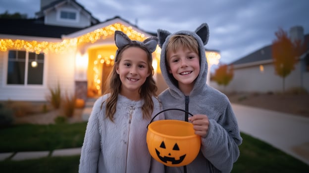 Kids in Halloween Costumes photo
