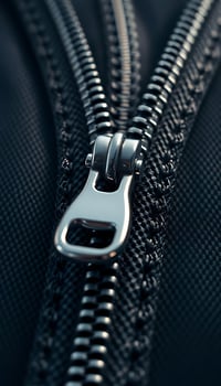 close up of a zipper with a metal clip photo