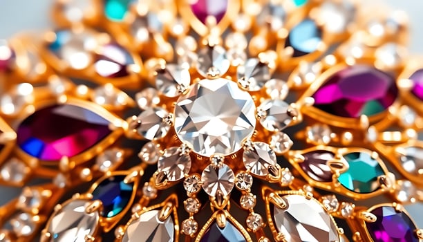 close up of a brooch with many colors photo