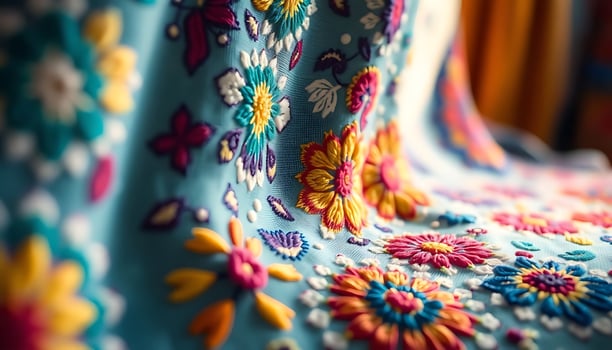 close up view of a colorful blanket photo