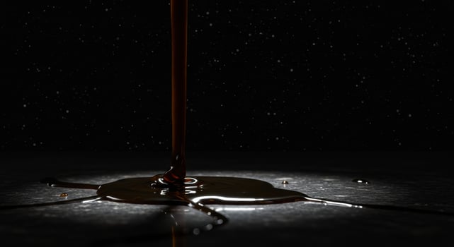 Syrup Pouring Dark Surface Abstract photo