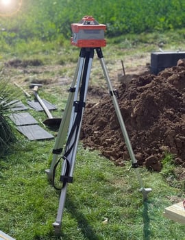 Red laser is leveling device central device to level construction site photo