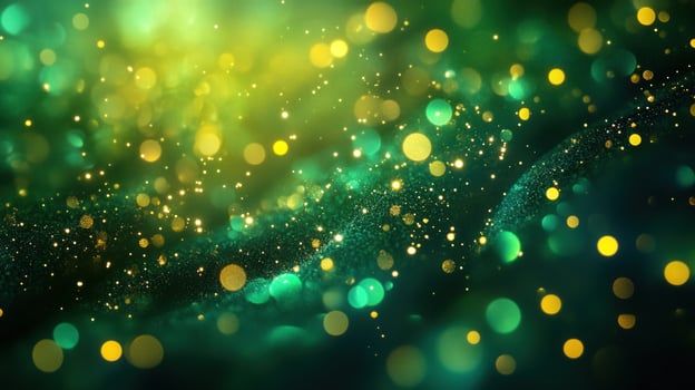 Stunning abstract background, with a green and gold bokeh effect, that is very eye-catching. photo