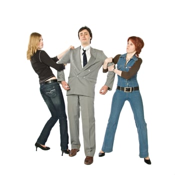 Two women fighting photo