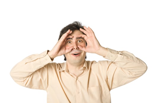 A man staring at something photo