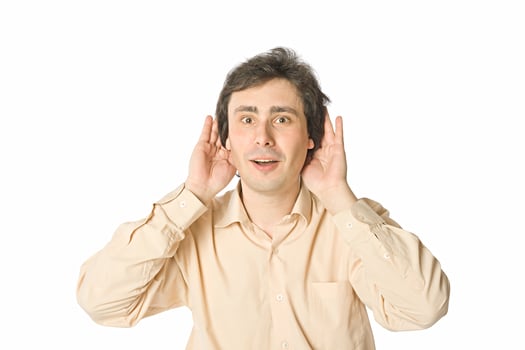 Good news, cheerful man photo
