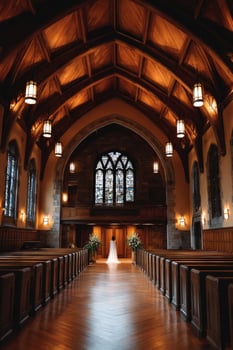 Spectacular wedding ceremony in a grand chapel setting photo
