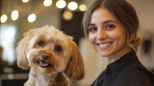 A dog at the groomer's photo