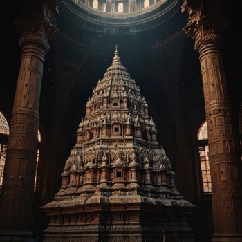 A large temple with a large tower inside photo