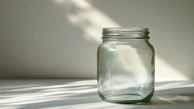 A glass jar with a white background photo