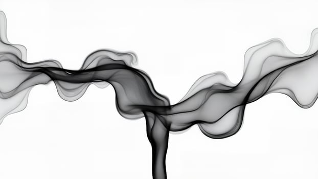 Abstract Black Smoke Isolated On White Background photo