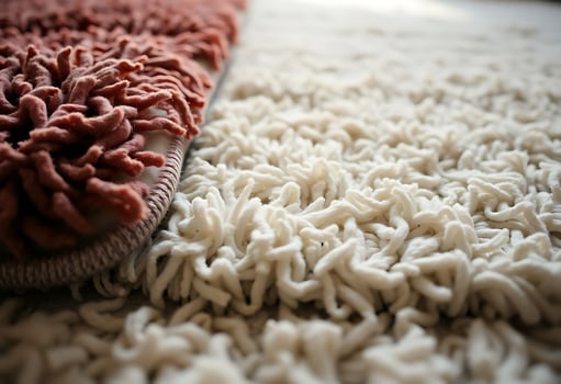 close up of two rugs on the floor photo