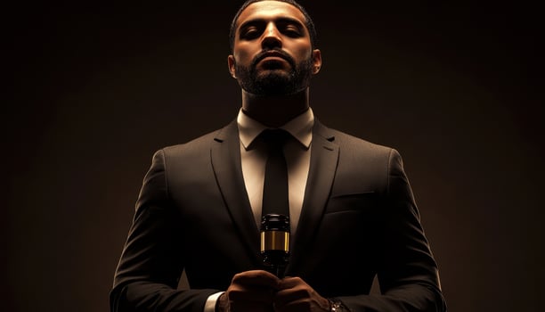 Elegant Man in Suit Holding Gavel, Law, Justice, and Authority Concept Photo