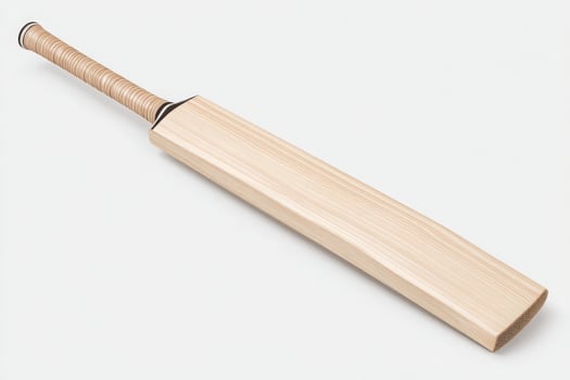 This cricket bat showcases a smooth, unfinished surface with a sturdy handle, ideal for players seeking quality gear. Its simple design is perfect for practice or competitive play. photo