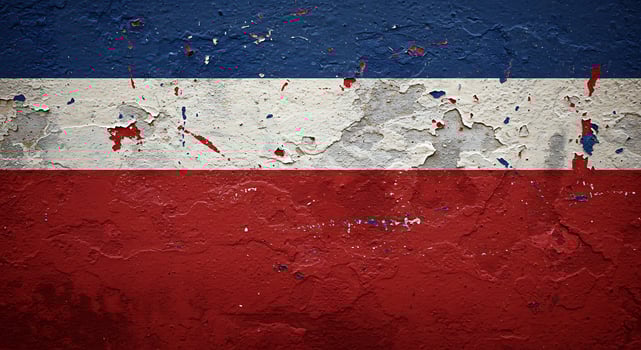 The flag is painted on the wall photo