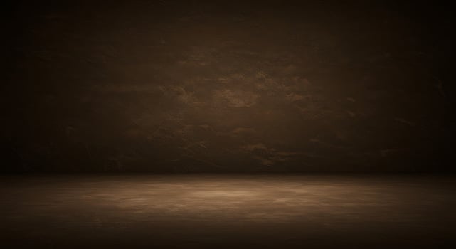 An empty room with a dark wall and a light photo