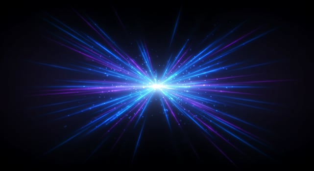 Abstract light burst with blue and purple colors photo