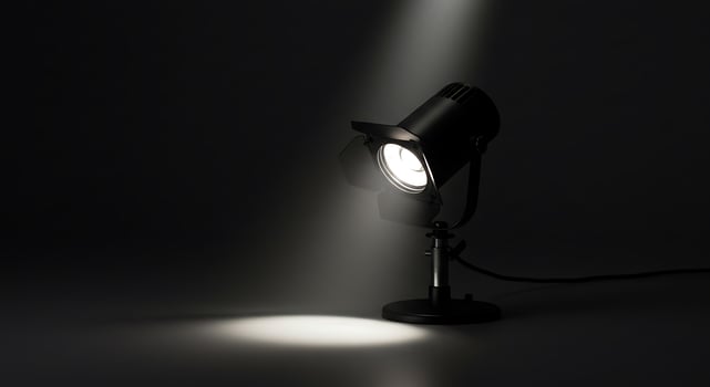 A spotlight is shining on a dark surface photo